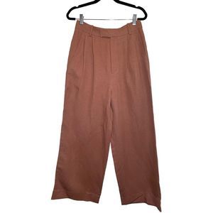 Apiece Apart Linen Viscose Terracotta Wide Leg Cropped Pants size 6